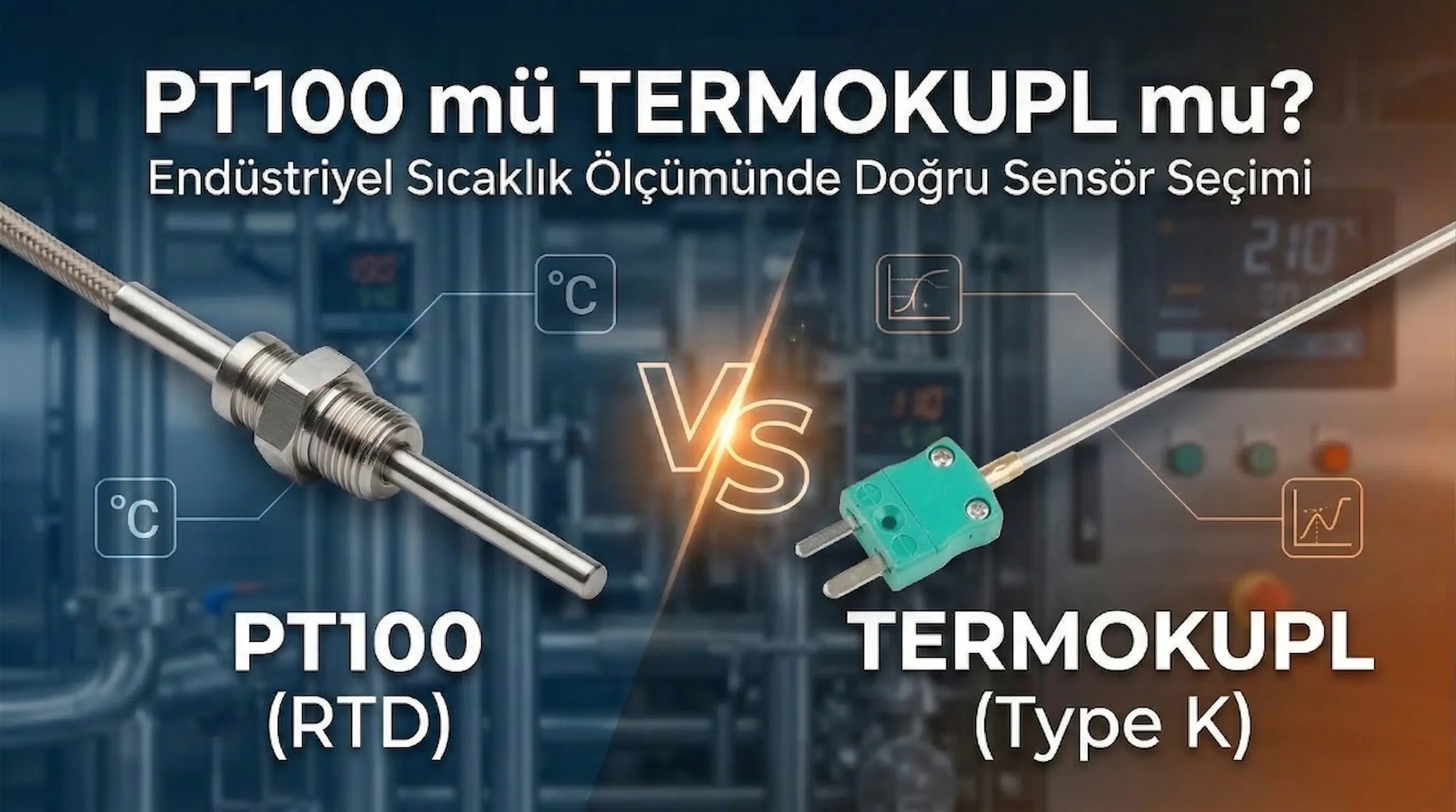 PT100 mü Termokupl mu? Endüstriyel Sıcaklık Ölçümünde Doğru Sensör Seçimi
