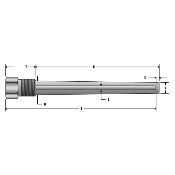 Vida Bağlantılı Düz Tip Thermowell 10x15 1/2