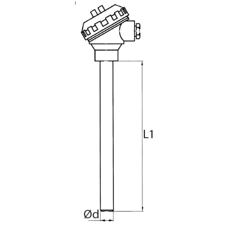 Kafalı Tip K (NiCr-Ni) Termokupl 14x510mm