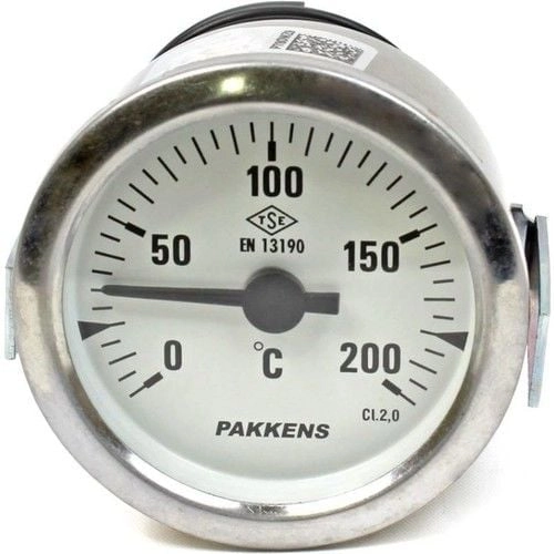 Ø60mm 0/200 C° Derece Gaz Dolgu Kablolu Göstergeli Sıcaklık Ölçer Termometre EN13190 Panotip Arka Çıkışlı Kablo Boyu : 1 Metre