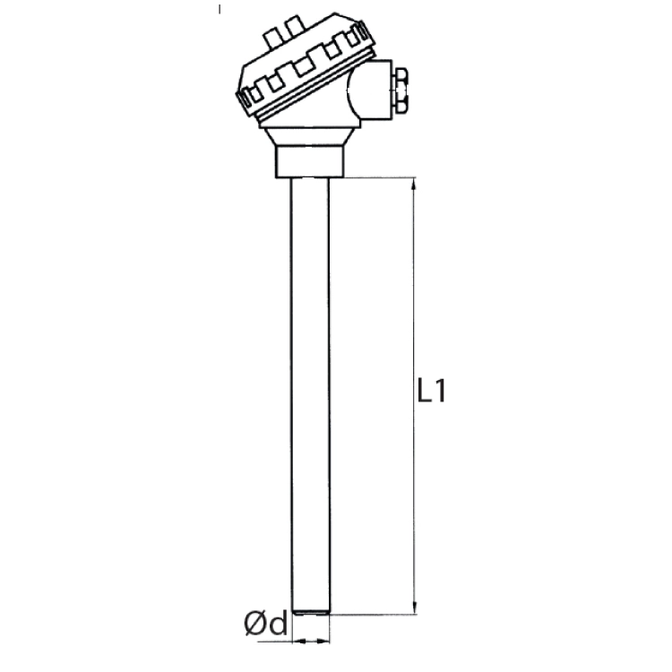 PT100 Kafalı Tip Sensör - Çap 16mm 