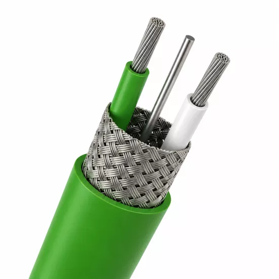 K Tipi Ekranlı Termokupl Kablosu 2x0,22 mm² + 0,50 mm² Drenaj Teli