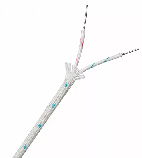 K Tipi Ultra İnce Cam Elyaf İzoleli Termokupl Kablosu 2x0,10 mm