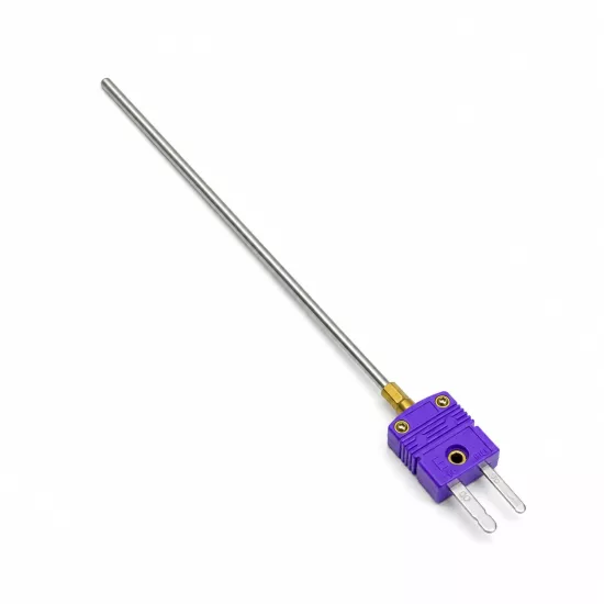 TKT25-E3M10-300-MS — Minyatür Soketli E Tipi Termokupl Probu – Ø3×300 mm 304 Paslanmaz Çelik