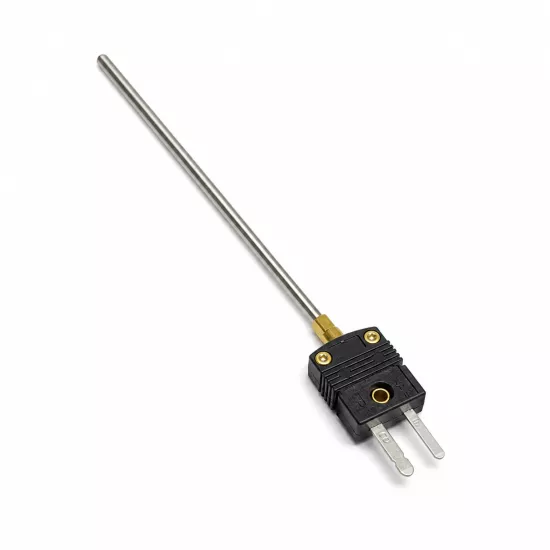TKT25-J1M10-100-MS — Minyatür Soketli J Tipi Termokupl Probu – Ø1x100 mm 304 Paslanmaz Çelik