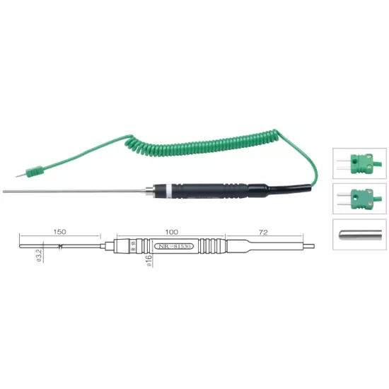 Daldırma Tipi Sıcaklık Sensörü K Tipi (NiCr-Ni) Termokupl - NR-81530