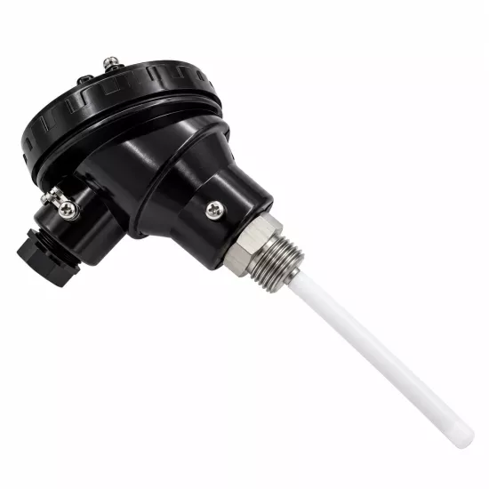 PT100 Kafalı Tip Sensör - Çap 6mm 316 Paslanmaz + Çap 8mm Teflon Hortumlu  - Kimyasal Sensör